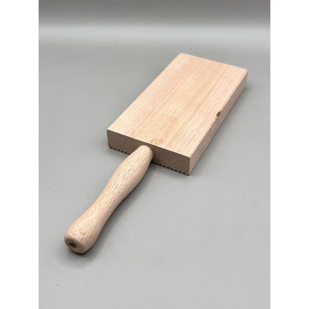 Vtg Wooden Gnocchi Hand Board Ridged Pasta Maker‎ Cavatelli Tool Natural Wood